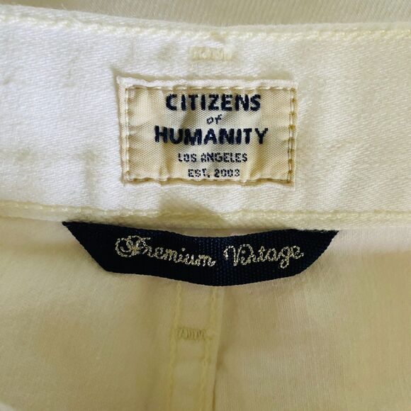 Citizens Of Humanity Liya High Rise Classic Fit Distressed White Denim Jeans 24 - Picture 10 of 13